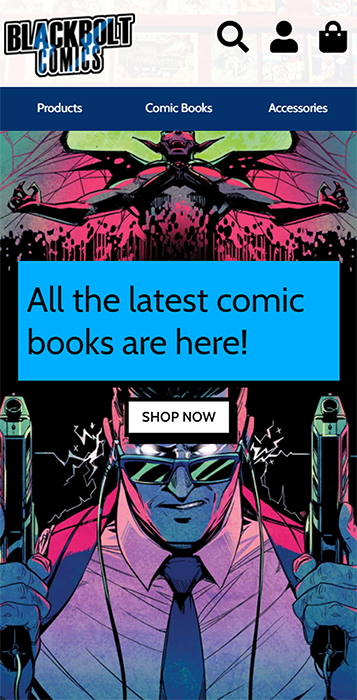 Blackbolt Comics Mobile View
